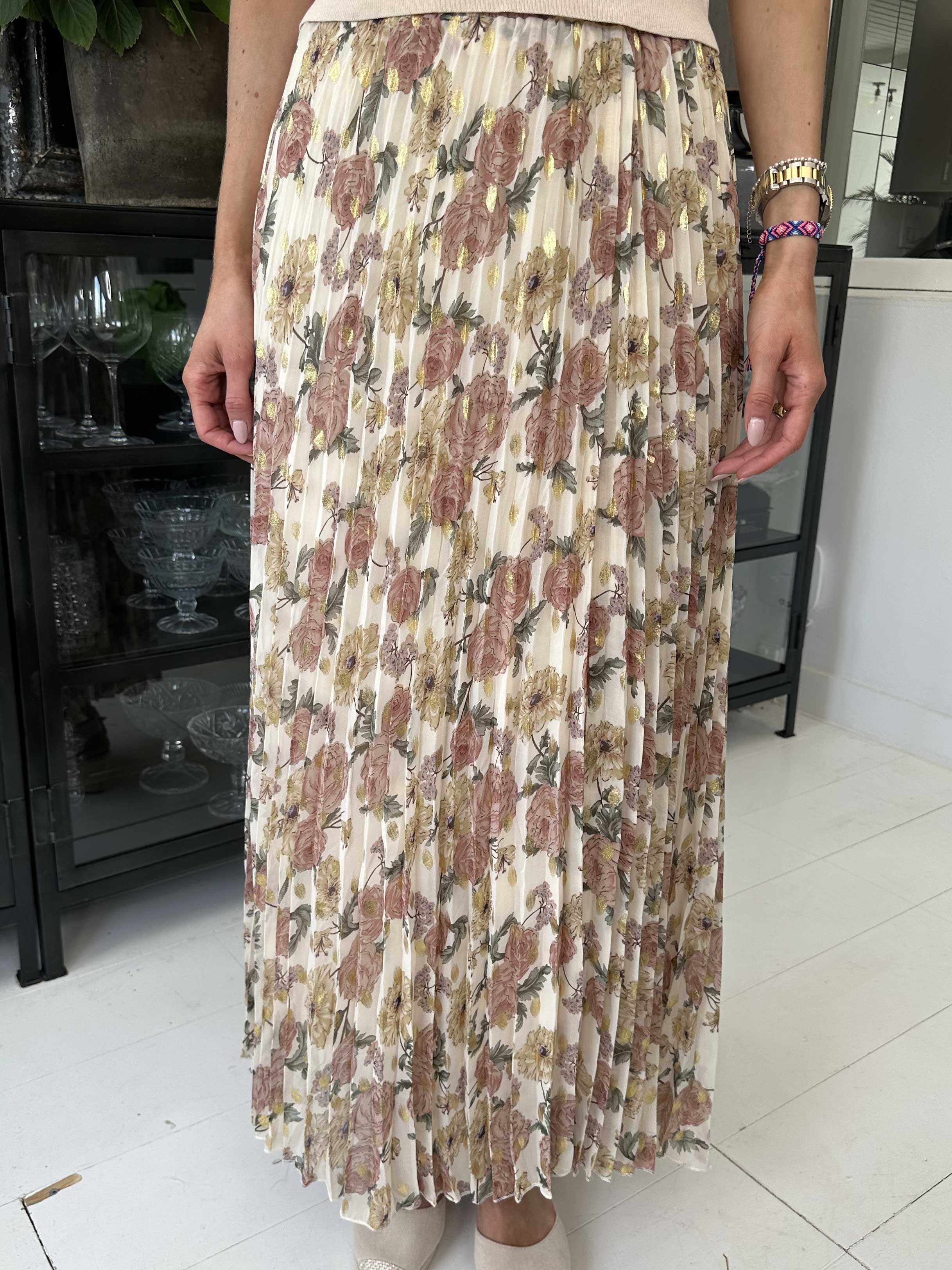 Josefine - Sød plisseret nederdel med blomsterprint
